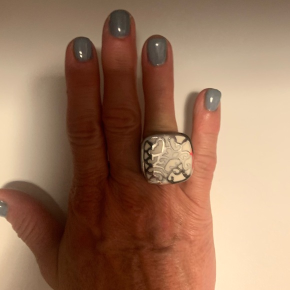 Silver Square Cocktail Ring - Picture 5 of 5